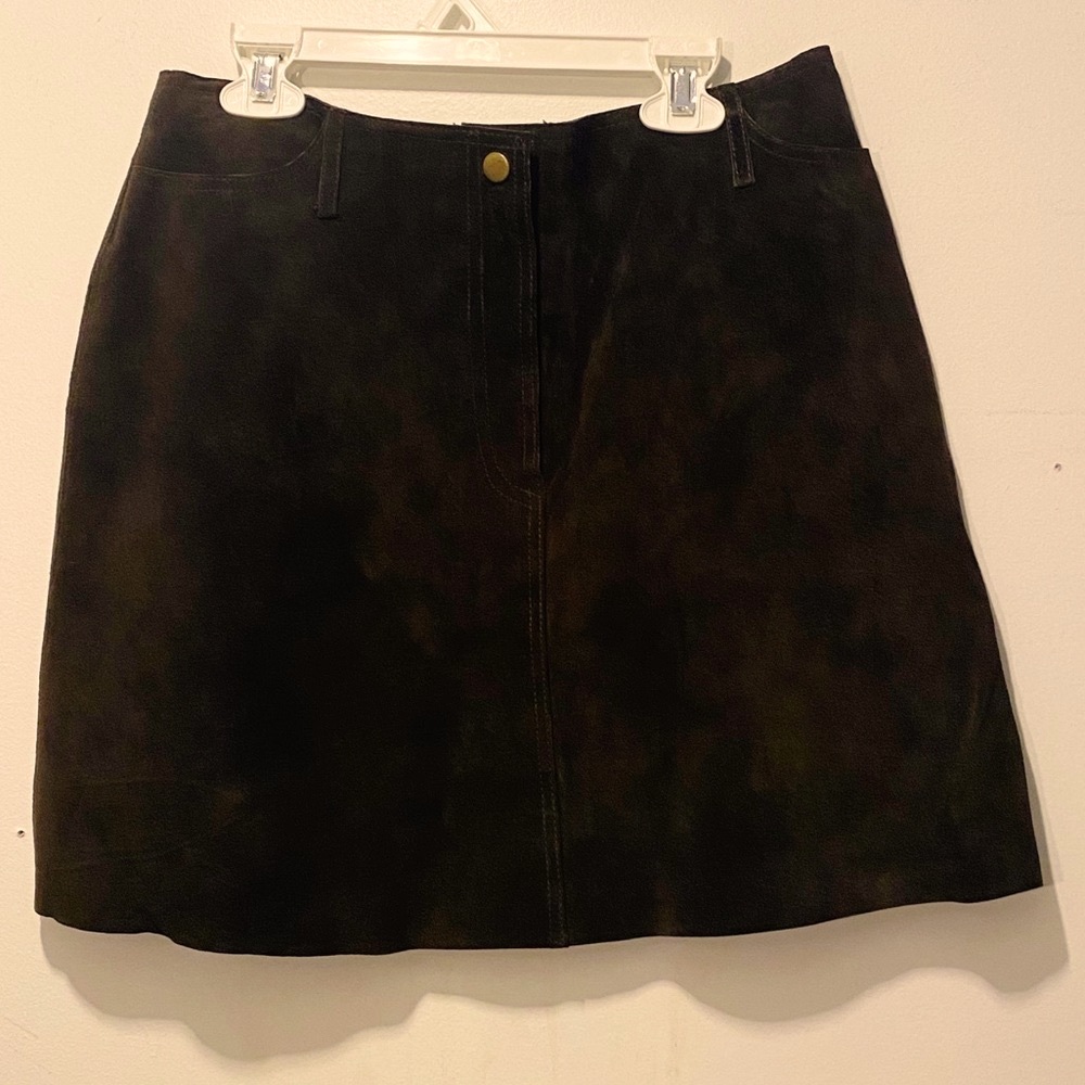 Hugo Buscati Brown Suede Skirt